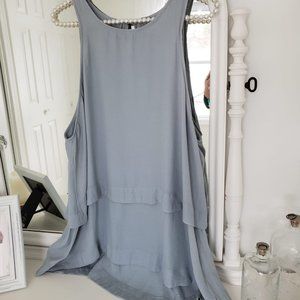 NEW Free People Top Peek-a-Boo Back Fly Away Blue Size Large NWT Sleeveless